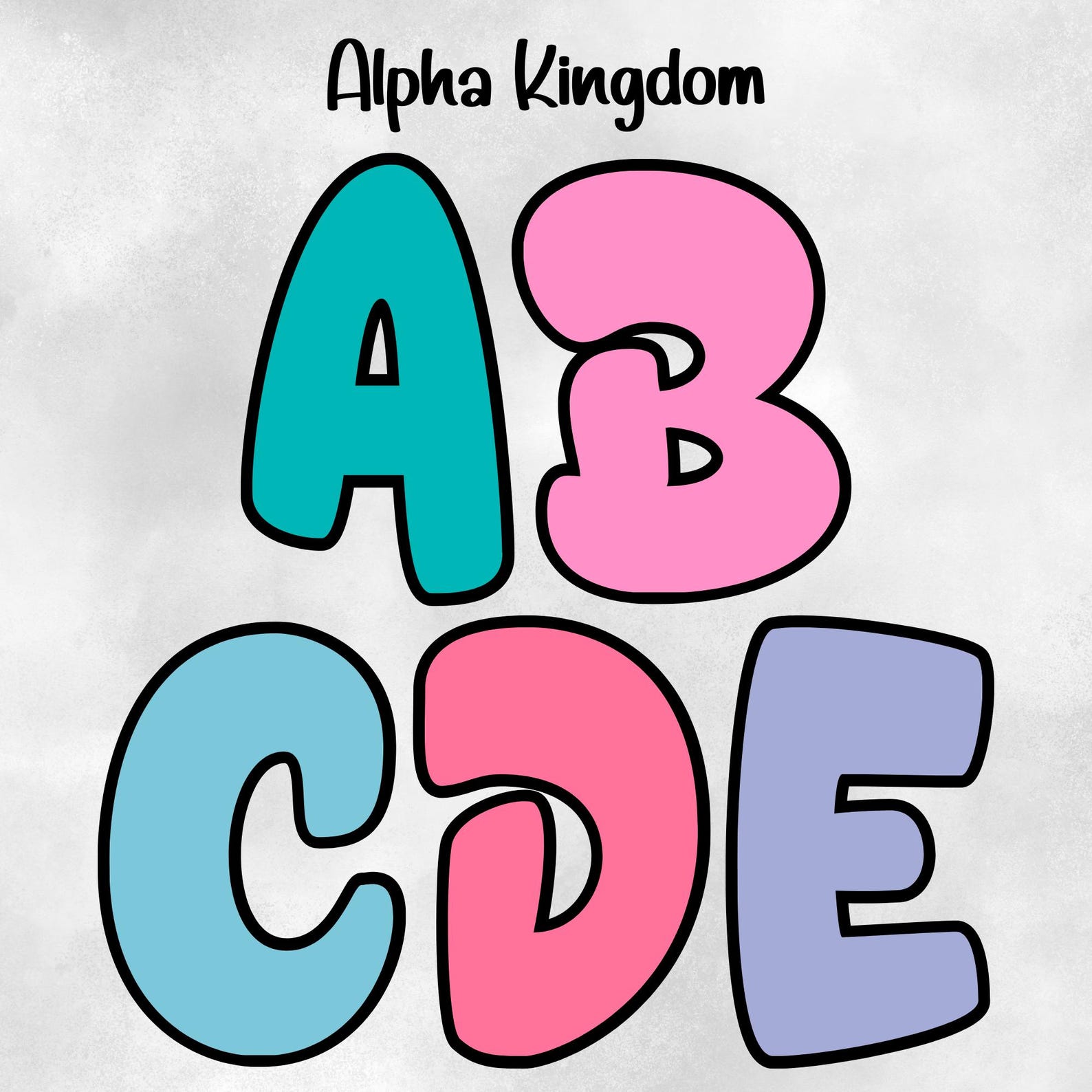 PNG Letters, Dear Darling, 5 Different Colors, Cool Mix, Uppercase A-Z ...