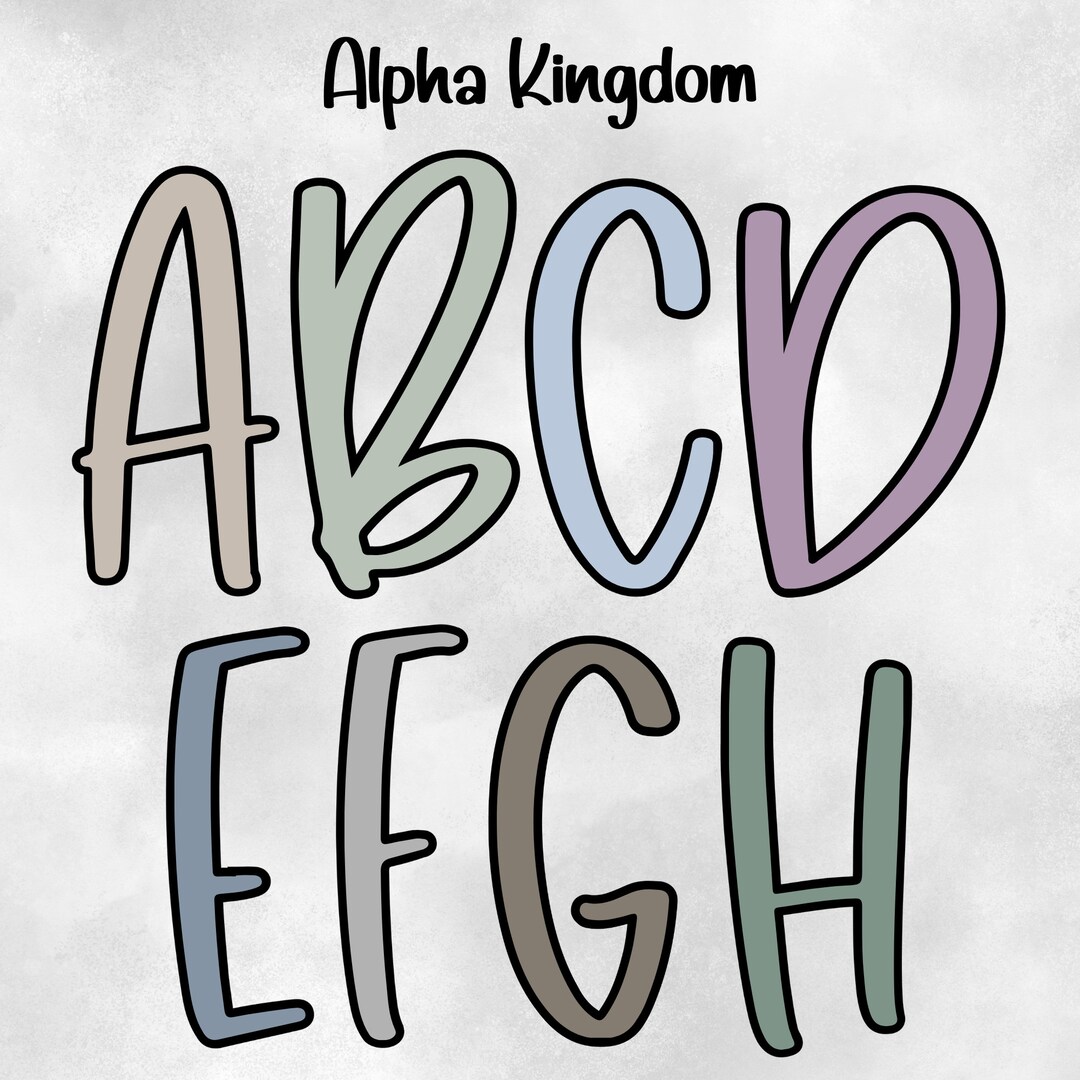 Doodle PNG Letters, Neutral Alphabet A-Z, Numbers 0-9 (digital Download ...