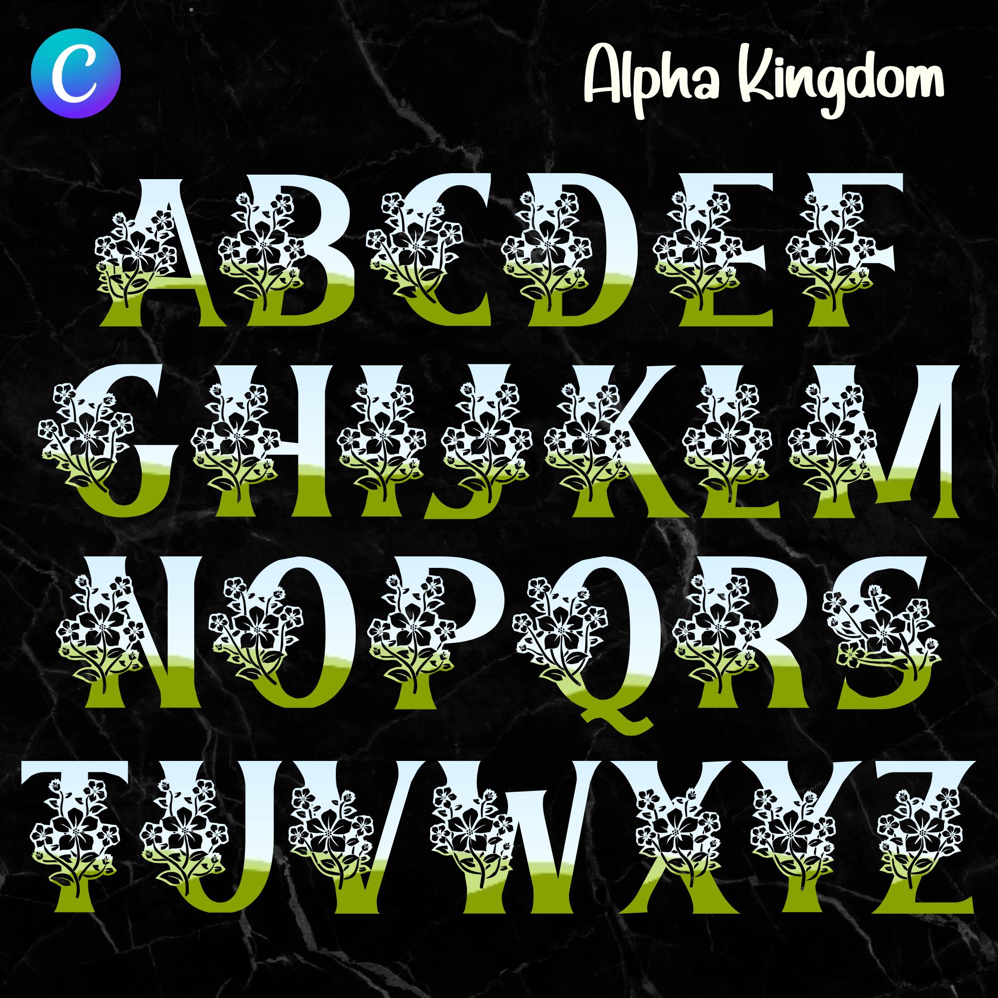 Canva Frame Letters, Mono Plant Alphabet A-Z, Numbers 0-9 (digital ...