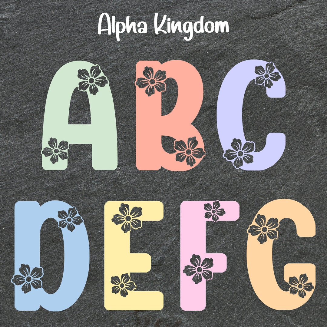 Pastel Aloha PNG Letters, Numbers, Floral Doodle (digital Download) - Etsy