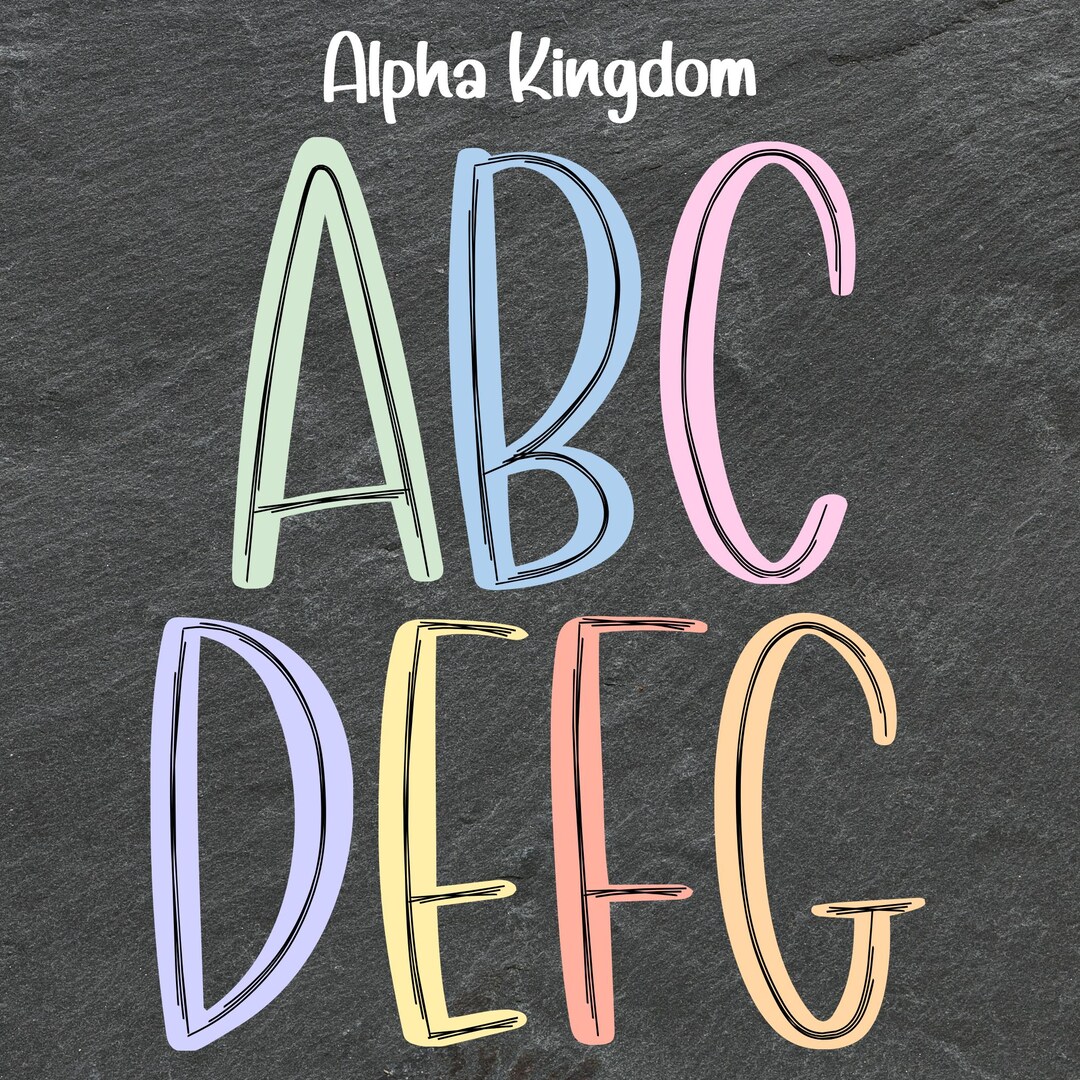 Pastel Doodle PNG Letters, Numbers & Characters (digital Download) - Etsy