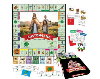 Gioco da tavolo Customopoly, regalo personalizzato, gioco da tavolo personalizzato, tabellone di gioco Custompoly, regalo per la festa della mamma, tabellone di gioco personalizzato