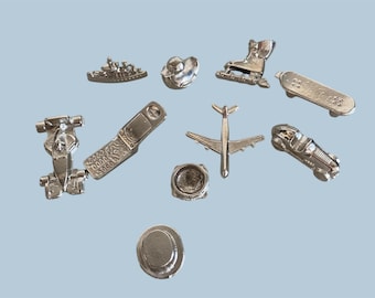 Metall-Tischspieltoken: Bauernspielsteine, Spielergeschenk, Flugzeug, Skateboard, F1 Auto