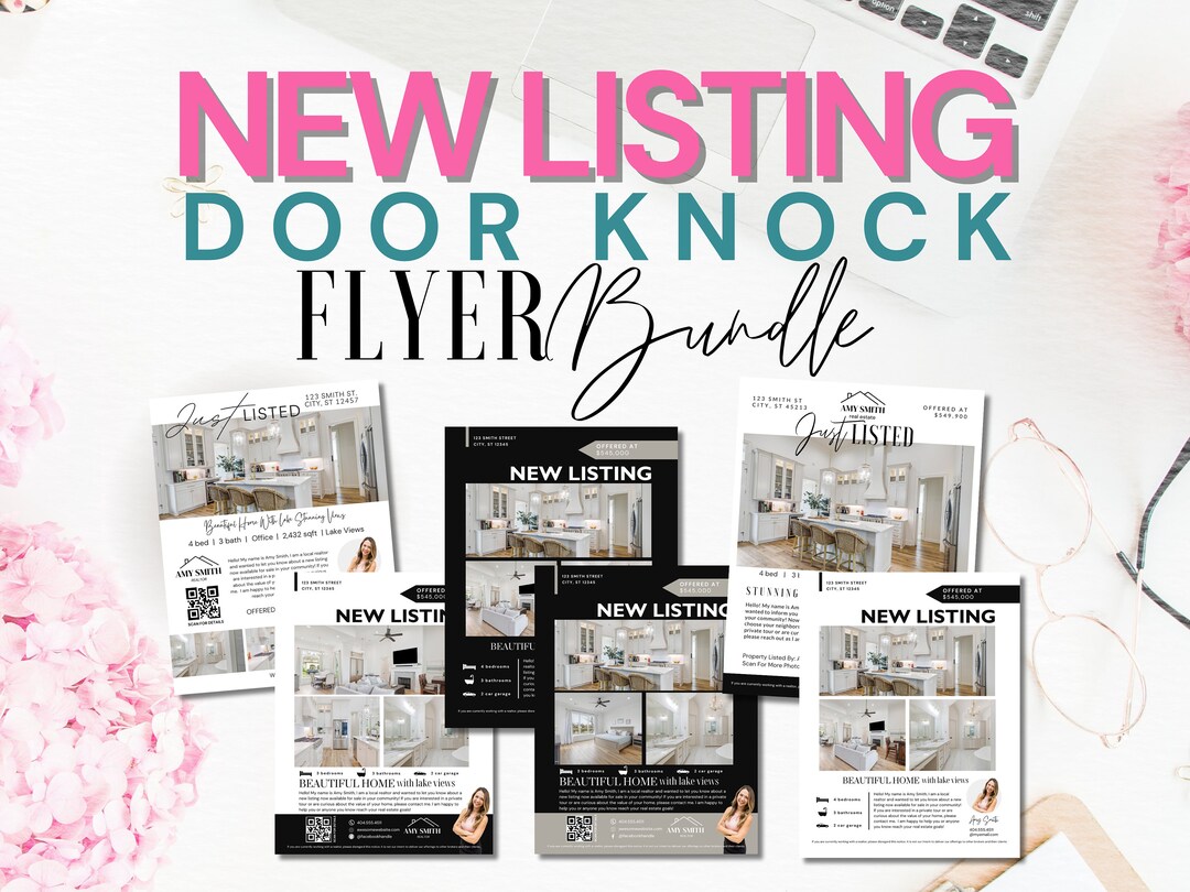 New Listing Realtor Door Knocking Flyer Just Listed Flyer With QR