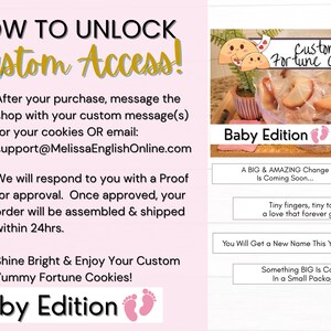 Details on how to place the order for the custom fortune cookies
