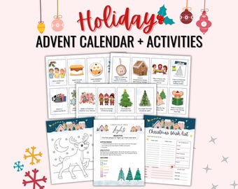 Calendario de Adviento de Navidad imprimible: Juegos y páginas para colorear para niños (Descarga PDF)