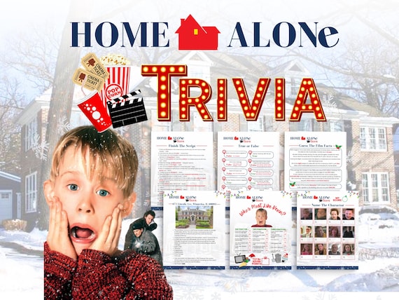 HOME ALONE Movie Night Trivia, Classic Christmas Movie, Family Fun, PDF Printable, Christmas Game, Holiday Party, Modern, Movie Fun, Kevin