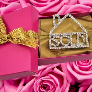 Real Estate Agent Gift, Sold House Rhinestone Pin, Realtor Brooch, Gifts For Realtors Realtor,  Closing Gift, Realtor Gift Ideas