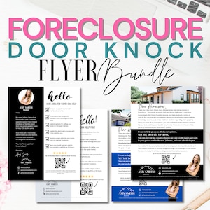 Flyer de porta em porta de corretor de imóveis em pré-execução hipotecária | Flyer com código QR | Marketing imobiliário | Geração de leads | Modelo Canva | Carta moderna