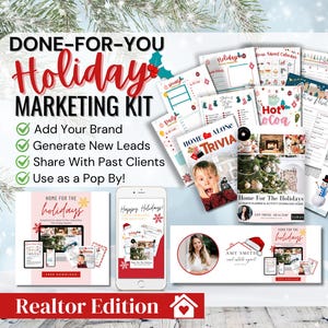 Christmas Marketing Kit, Pop By, Christmas Planner, Christmas Games, Holiday Party Games, Canva, Real Estate Agent, Modern, Fun