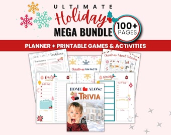 Christmas Planner Bundle: Holiday Games, Advent Calendar, Home Alone Trivia (PDF Printable)