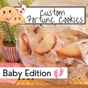 8 Custom Fortune Cookies, Unique Pregnancy Announcement, Baby Shower, Favor, Gender Reveal, Custom Gift, Team Girl, Team Boy, Modern, Fun