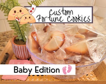 8 Custom Fortune Cookies, Unique Pregnancy Announcement, Baby Shower, Favor, Gender Reveal, Custom Gift, Team Girl, Team Boy, Modern, Fun