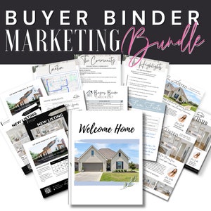 リスティングエージェントバイヤーバインダーマーケティングバンドル | ユーティリティリスト | コミュニティ機能 | 不動産マーケティング | ホームハイライト | Canvaテンプレート