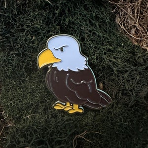 Bald Eagle Enamel Pin ! Lapel Pin Bird Pin Cute Gold Plated Brooch