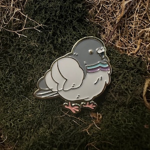 Pigeon Enamel Pin ! Lapel Pin Bird Pin Cute Gold Plated Brooch