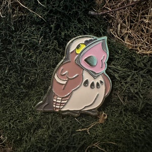 Potoo Enamel Pin ! Lapel Pin Bird Pin Cute Gold Plated Brooch