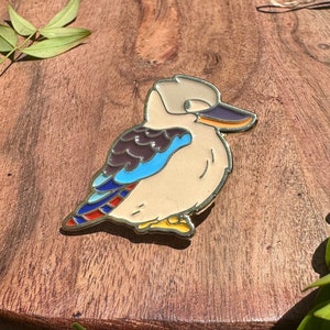 Kookaburra Enamel Pin ! Lapel Pin Bird Pin Cute Gold Plated Brooch