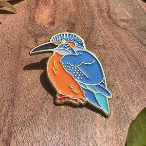 Kingfisher Enamel Pin ! Lapel Pin Bird Pin Cute Gold Plated Brooch