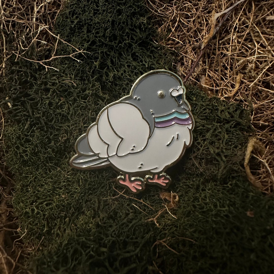 Pigeon Enamel Pin ! Lapel Pin Bird Pin Cute Gold Plated Brooch - Etsy