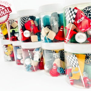 Cars Party Favors, Playdough Jars, Cars Playdough Kit, Playdough Kit for Boys, Sensory Kit, Lightning McQueen, Sensory Kit Party Favor