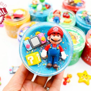 Mario Party Favors, inspired Mario Playdough Kit, Play Dough Jar, Playdough Party Favor, Super Mario Birthday, Mario Goodie Bag