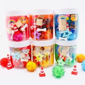 Party Favors inspired, Playdough Jars,  Playdough Kit, Play Dough Jar, Playdough Party Favor, boys Birthday, Goodie Bag