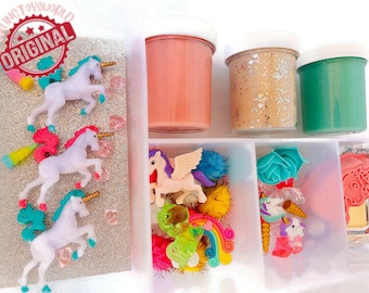 Unicorn Play Dough Kit, Play Dough kit, Unicorn Sensory kit, Girl gift, Unicorn craft, birthday gift Inactive