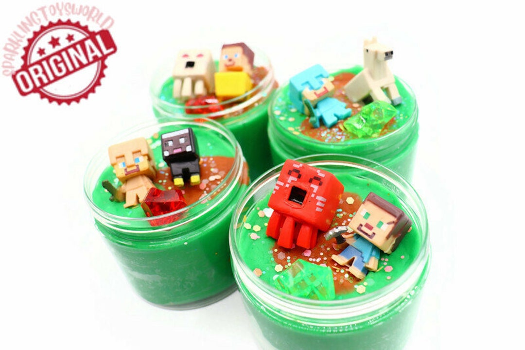 Minecraft Party Favors, Playdough Jars, Play Dough Kit, Minecrafter
