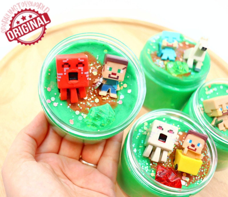 Minecraft Party Favors, Playdough Jars, Play Dough Kit, Minecrafter