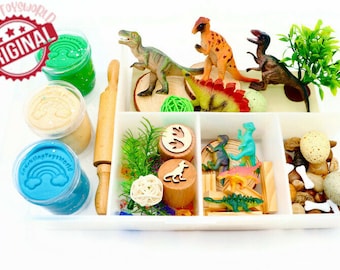 Dinosaur Play Dough Sensory Kit, Kids Play Dough, Sensory Play Dough, boys gift, dinosaur craft, birthday gift