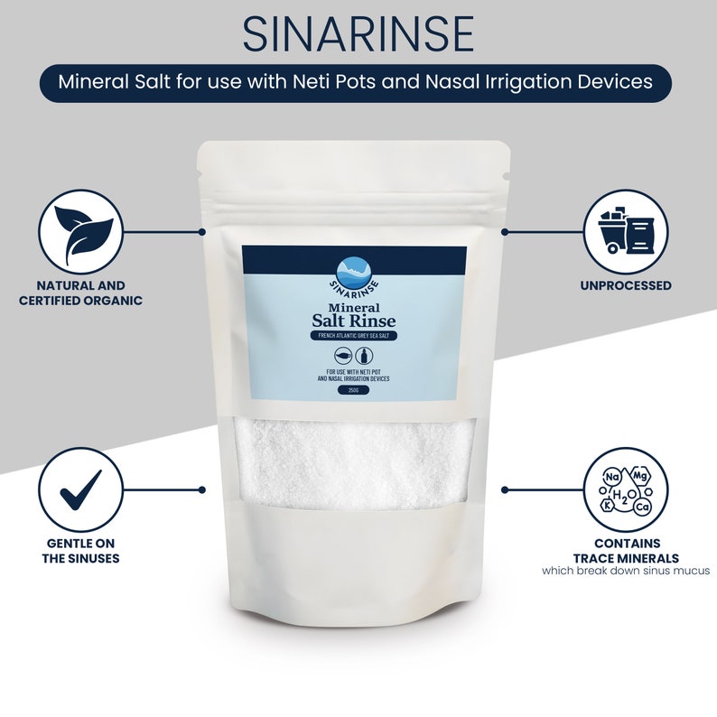 NeilMed and Sinarinse Mineral Sea Salt 250g Nasal Irrigation Kit, Sinusitis image 3