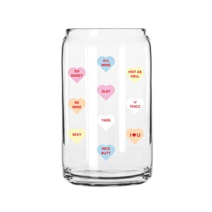 Valentine&#39;s Day Can Glass