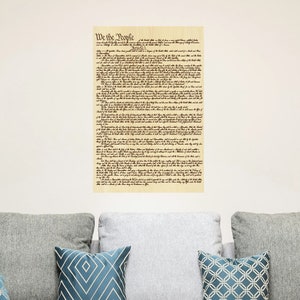 Engraved Wooden Constitution of the United States Wall Decor