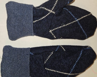 Argyle Blues Mittens