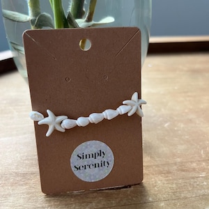 Handmade Seashell Bracelet: Stretchy Starfish Beaded Bracelet