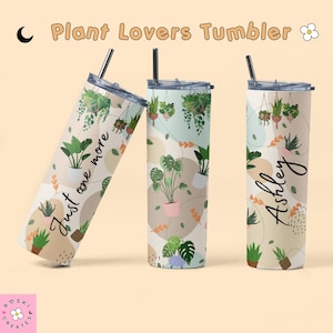 Personalized Plant Lover Tumbler Custom Name Gift for Plant Lover Plant Lover Birthday Gift Gift for Her Botanical Tumbler plant Mom Gift