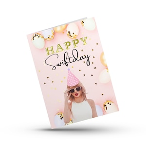 Personalized Swiftie Birthday Card: Editable Name (PDF Printable)