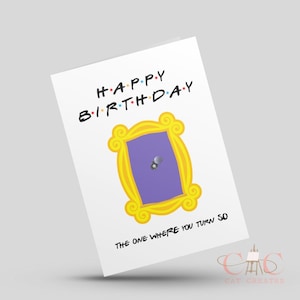Vrienden 50e verjaardag, degene waar je 50 wordt, afdrukbare verjaardagskaart, verjaardagskaart instant download, fotolijst, gepersonaliseerde kaart