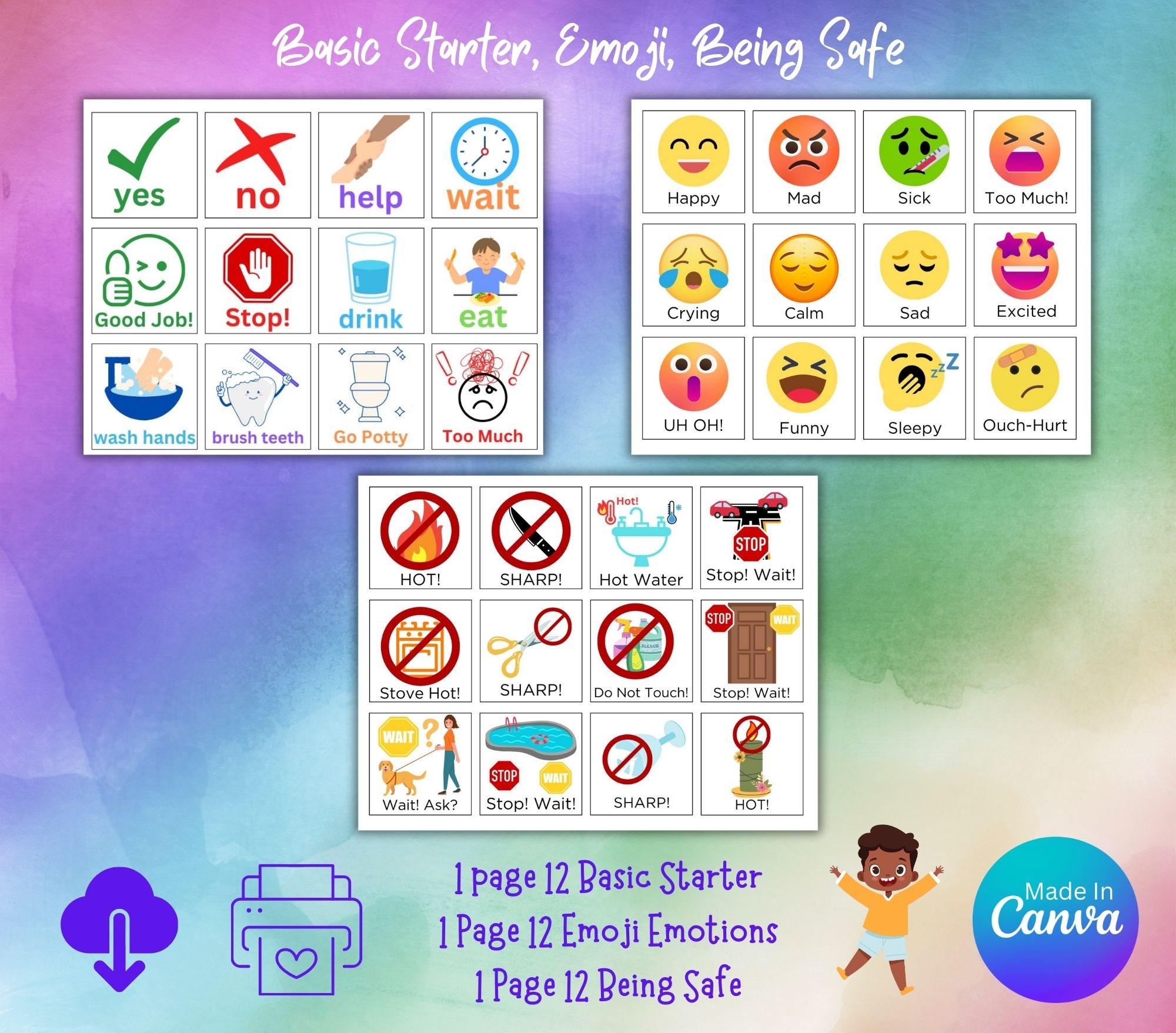 Printable Picture Cards Assisted Communication PDF, Non-verbal Pec's ...