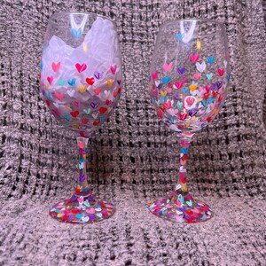 Valentine’s Day multicolored Heart Wine Glass