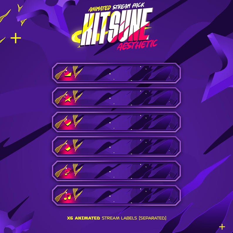 Kitsune Animated Stream Package: Twitch, Youtube, Kick, Stream Overlays ...