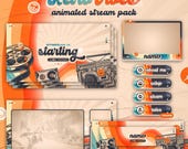 Retro 80s Animated Stream Package: Twitch, YouTube, Kick, Stream Overlays, Panels, Alerts, Cam Overlay