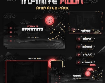 Infinite Moon Anime Premium Animated Stream Package | Stream Overlays, Panels, Alerts, Cam Overlay, Screens | Twitch, Youtube, Kick