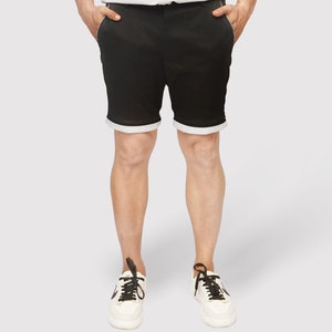 Cotton Short with Jacquard Weave and Extra Stretch – Black