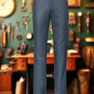 Luxury Wool Polyester Blend Trousers with Dobby Weave – Olive Ink