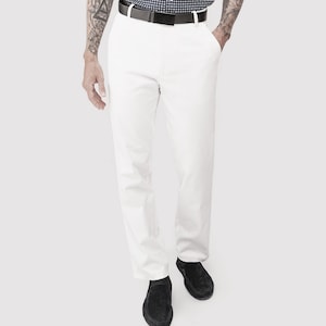 Cotton Chino with Twill Weave and Extra Stretch – White
