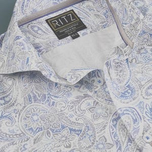 Men’s shirt/ Business shirt/ Casual Shirt/ Dress Shirt/ Designer Luxury Shirt/ Classic Paisley - Bock Print Style Kashmiré Shirt