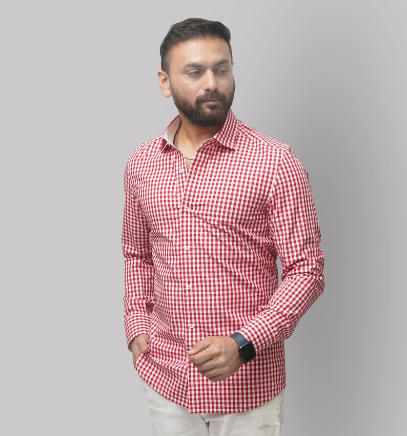 Men's Red Printed Casual Shirt