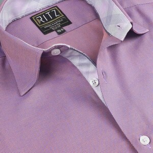 Men&#39;s Pure Cotton Dobby Weave Shirt: Non-Iron Designer Dress Shirt